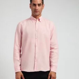 BOSS pure linen pink shirt